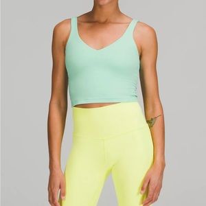 NWT Lululemon align cropped tank, mint, sz 10